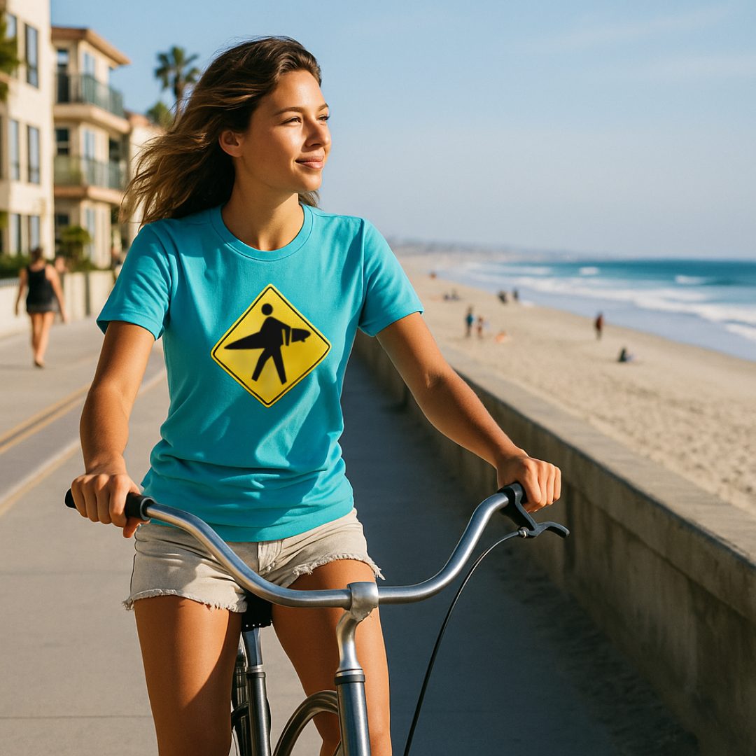 BOARDWALKER Logo Blue Tee Modeled
