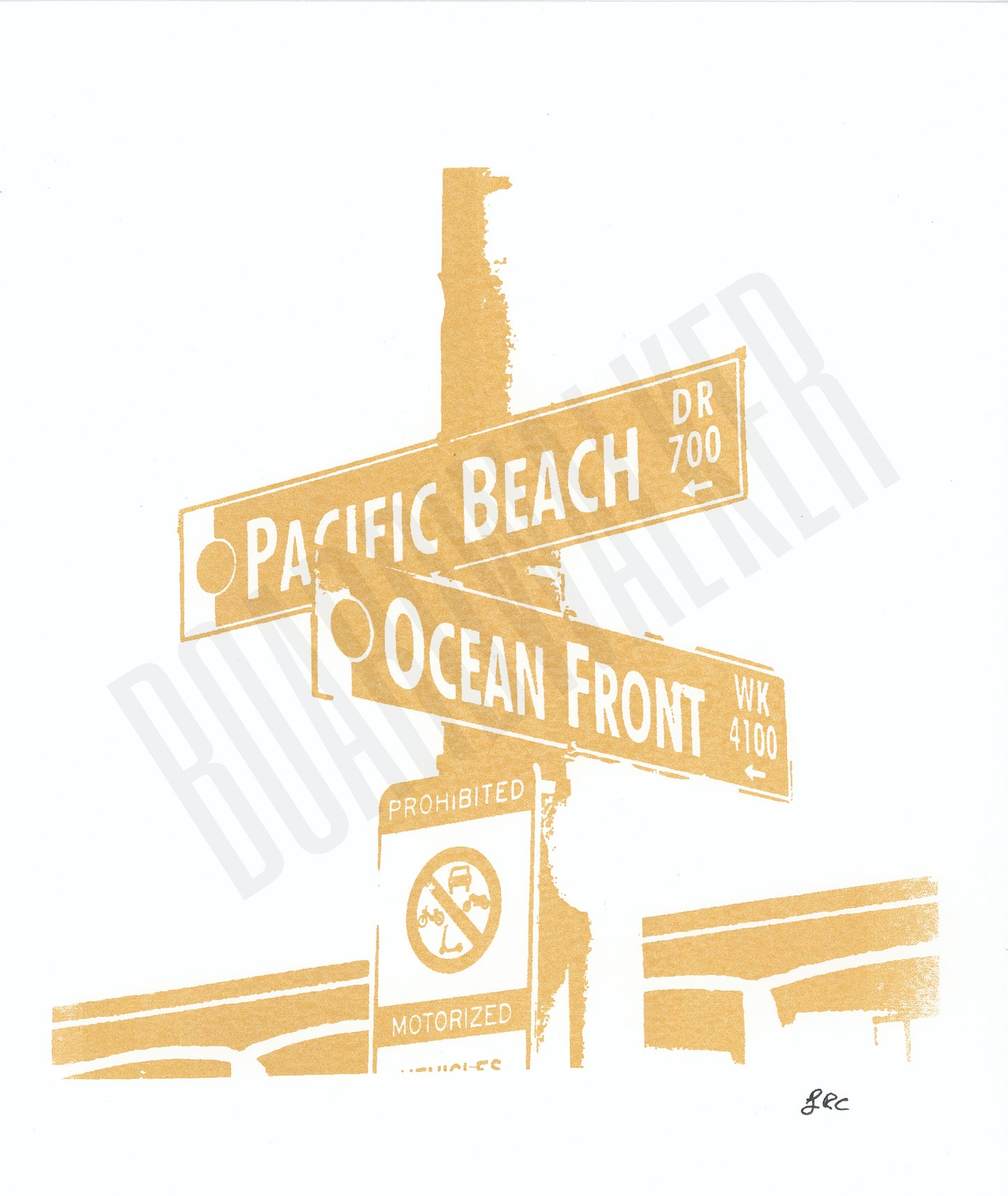 Pacific Beach and Ocean Front Print/Original Work