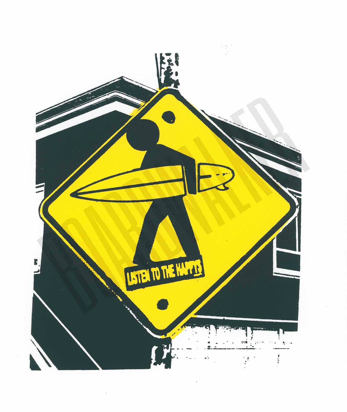 Surfer Crossing Print/Original Work