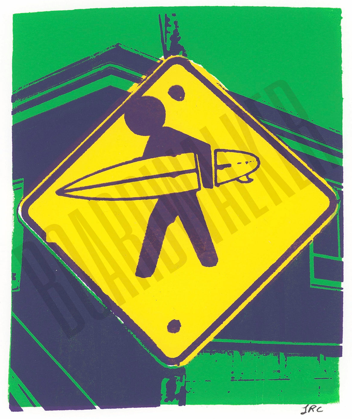 Surfer Crossing Print/Original Work