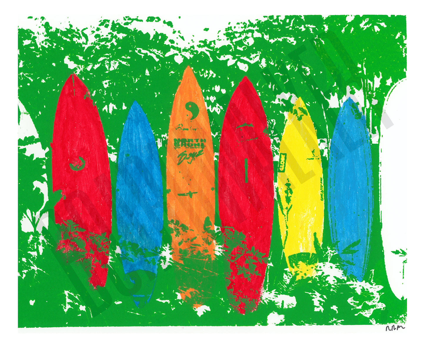 Surfboard Line Up Print/Original Work